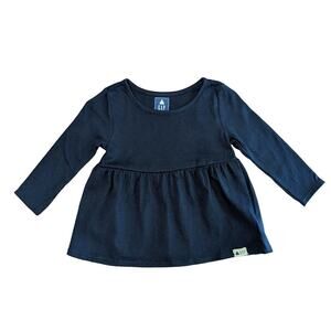 GAP Playtime Favorites Top 12-18 Months Organic Cotton Navy Blue Peplum Tunic